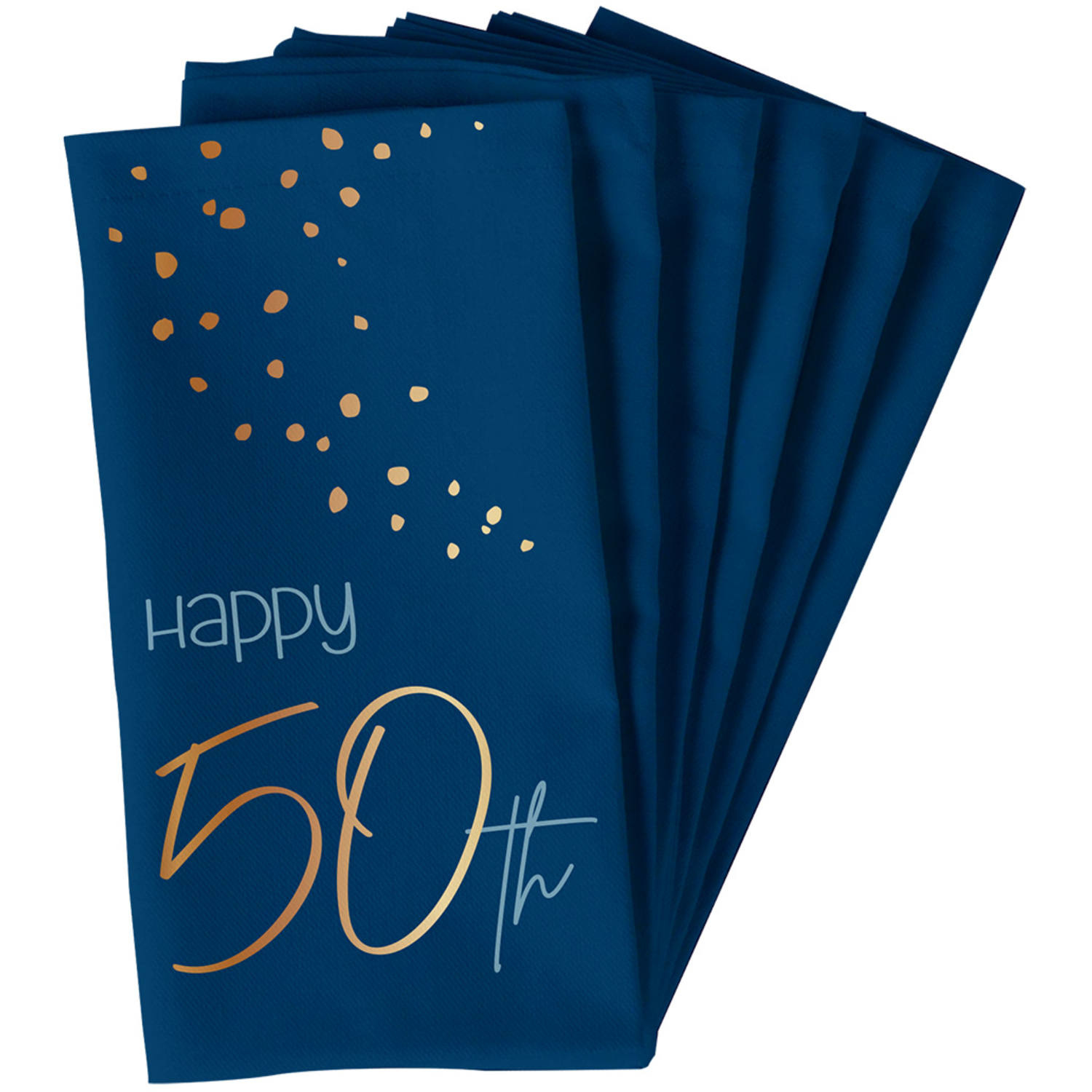 Servetten Luxe Blauw 50 Jaar 33x33cm - 10 stuks