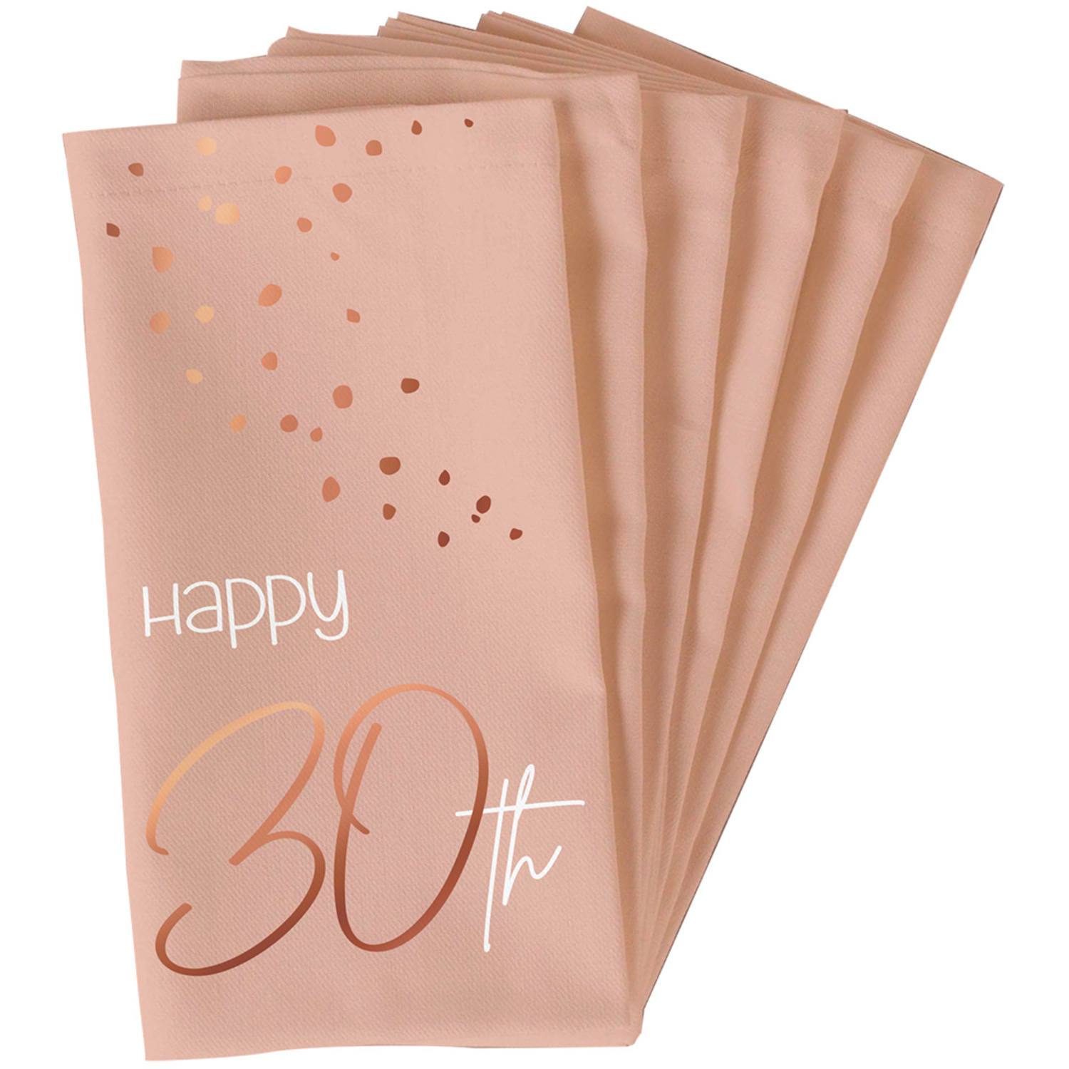 Servetten Luxe Roze 30 Jaar 33x33cm - 10 stuks