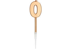 Kaars Cijfer 0 Brons Metallic - 14cm