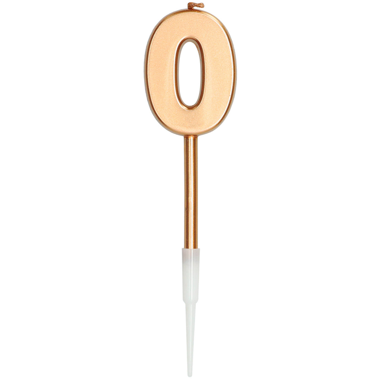 Kaars Cijfer 0 Brons Metallic - 14cm