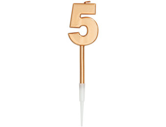 Kaars Cijfer 5 Brons Metallic - 14cm