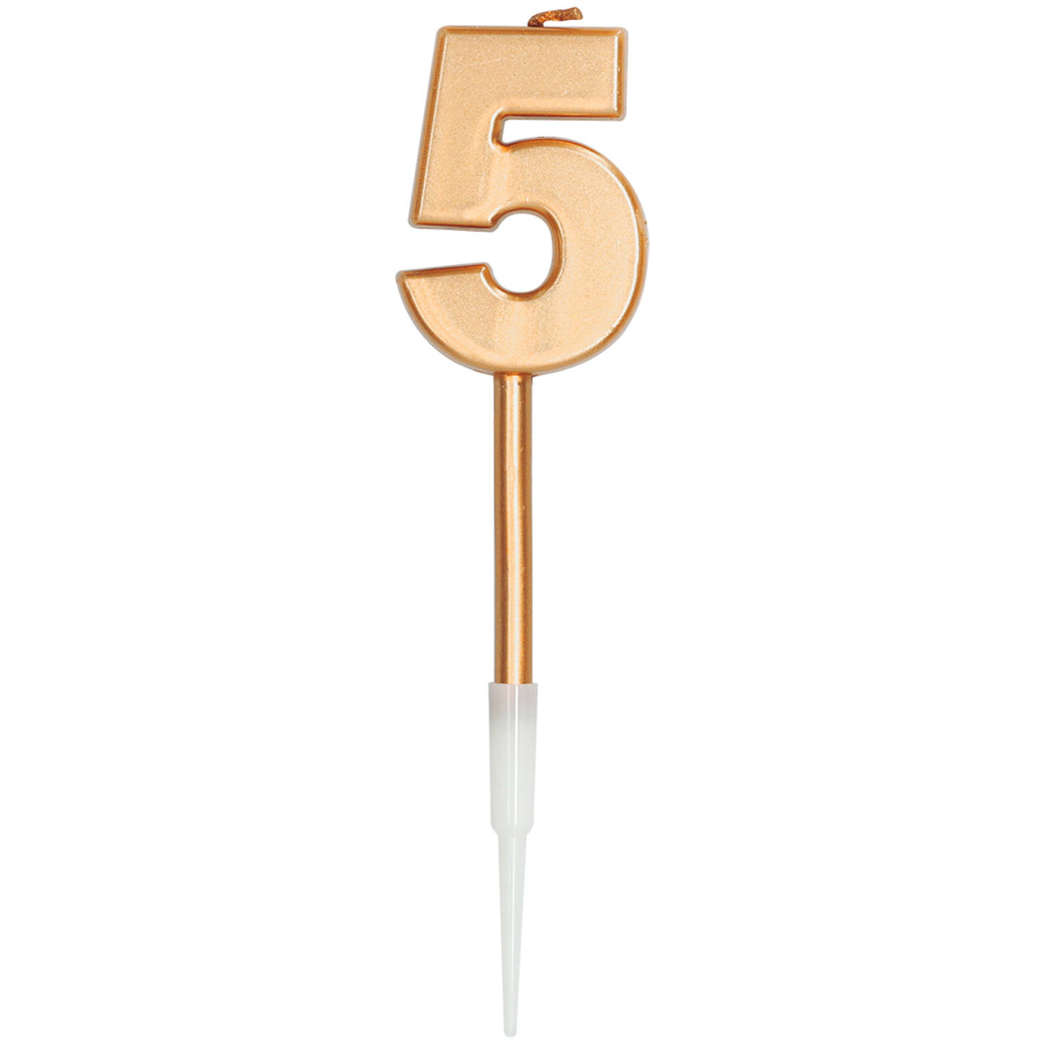 Kaars Cijfer 5 Brons Metallic - 14cm