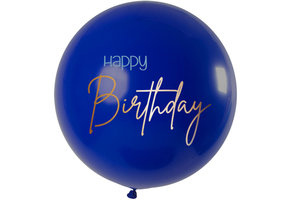 Happy Birthday  Ballon Luxe Blauw XL - 80cm