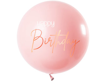 Happy Birthday Ballon Luxe Roze XL - 80cm