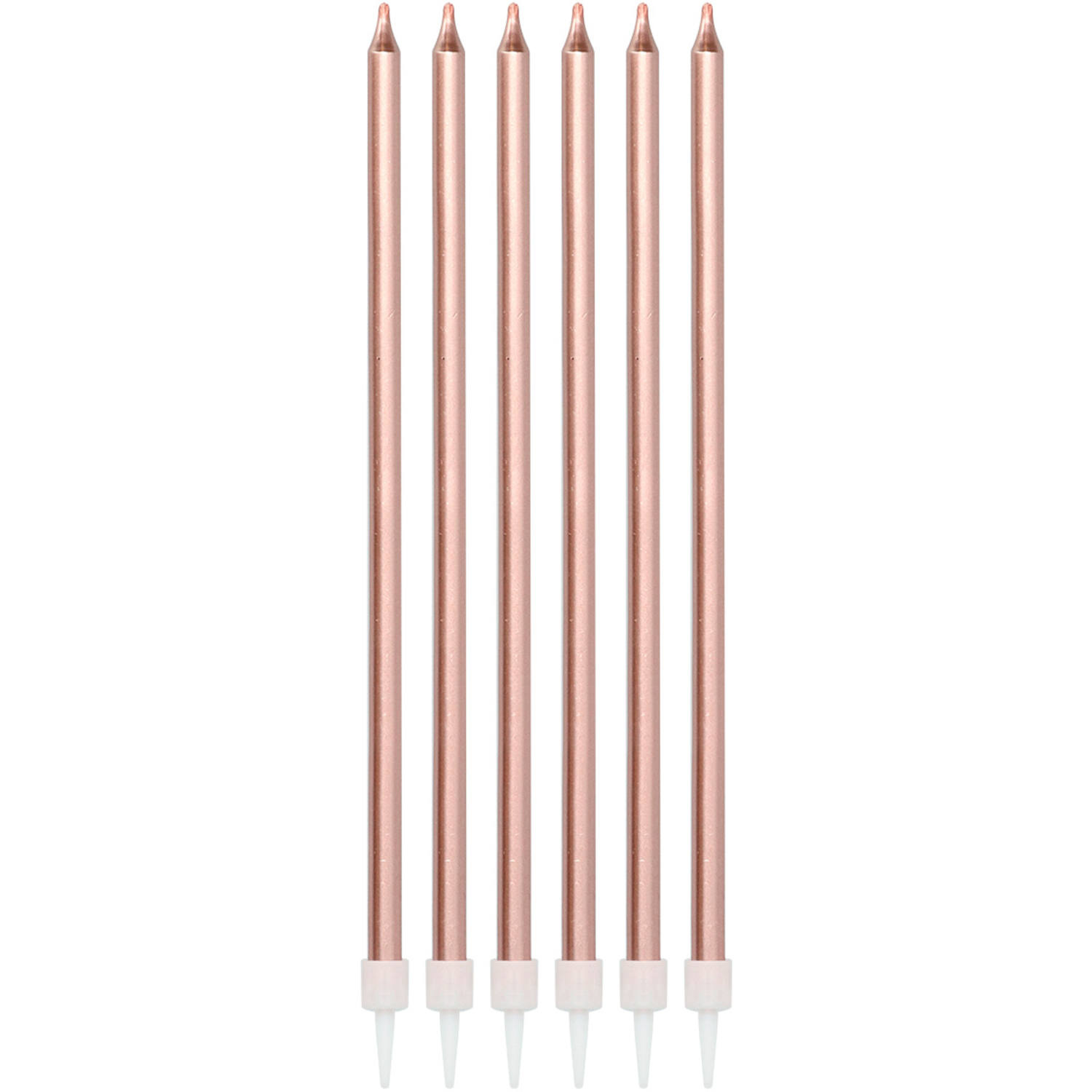 Kaarsenset Roségoud Metallic 15cm - 16 stuks