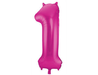 Cijfer Ballon Paars 1 - 86cm