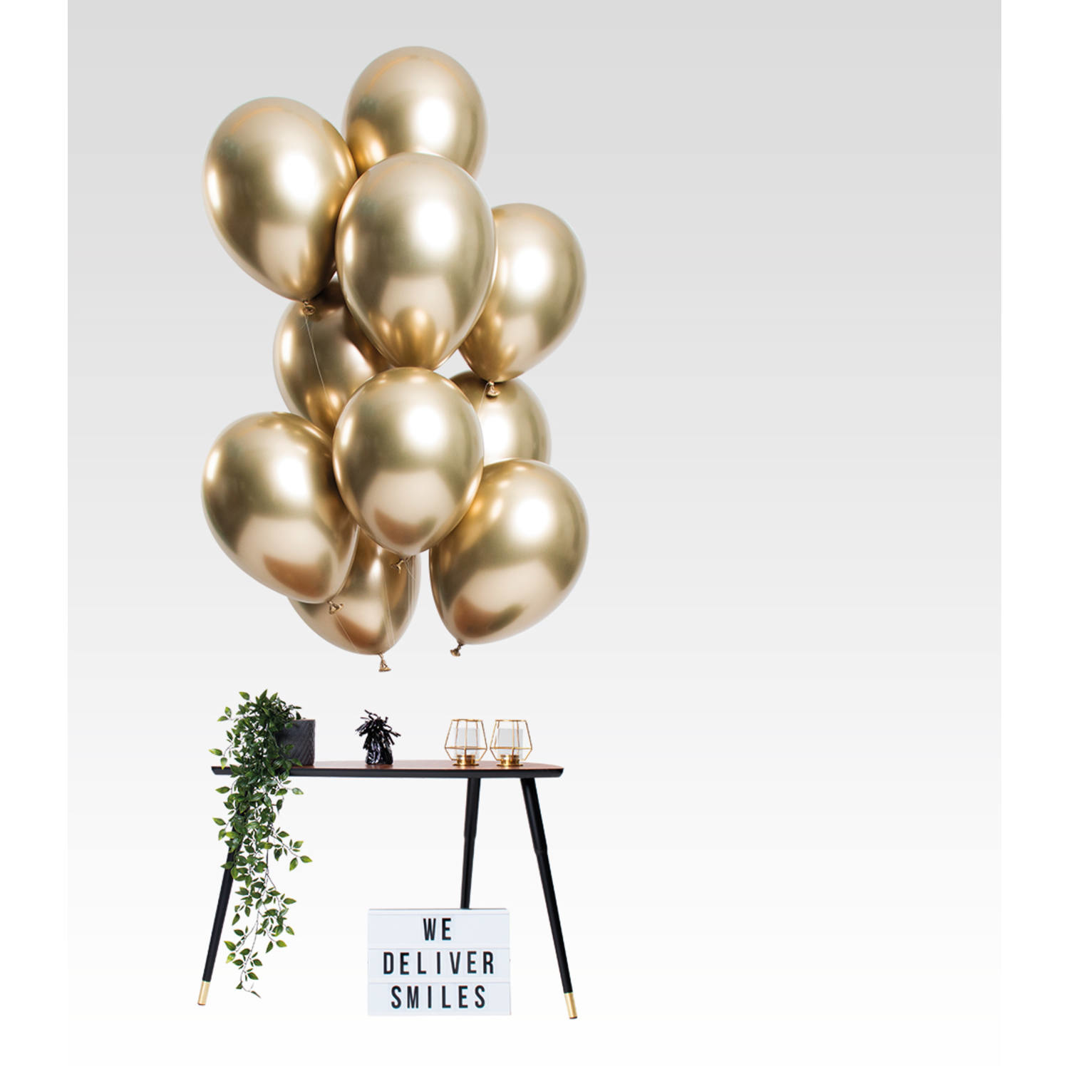 Ballonnen Mirror Chrome Goud 33cm - 12 stuks