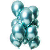 Ballonnen Mirror Chrome Groen 33cm - 12 stuks
