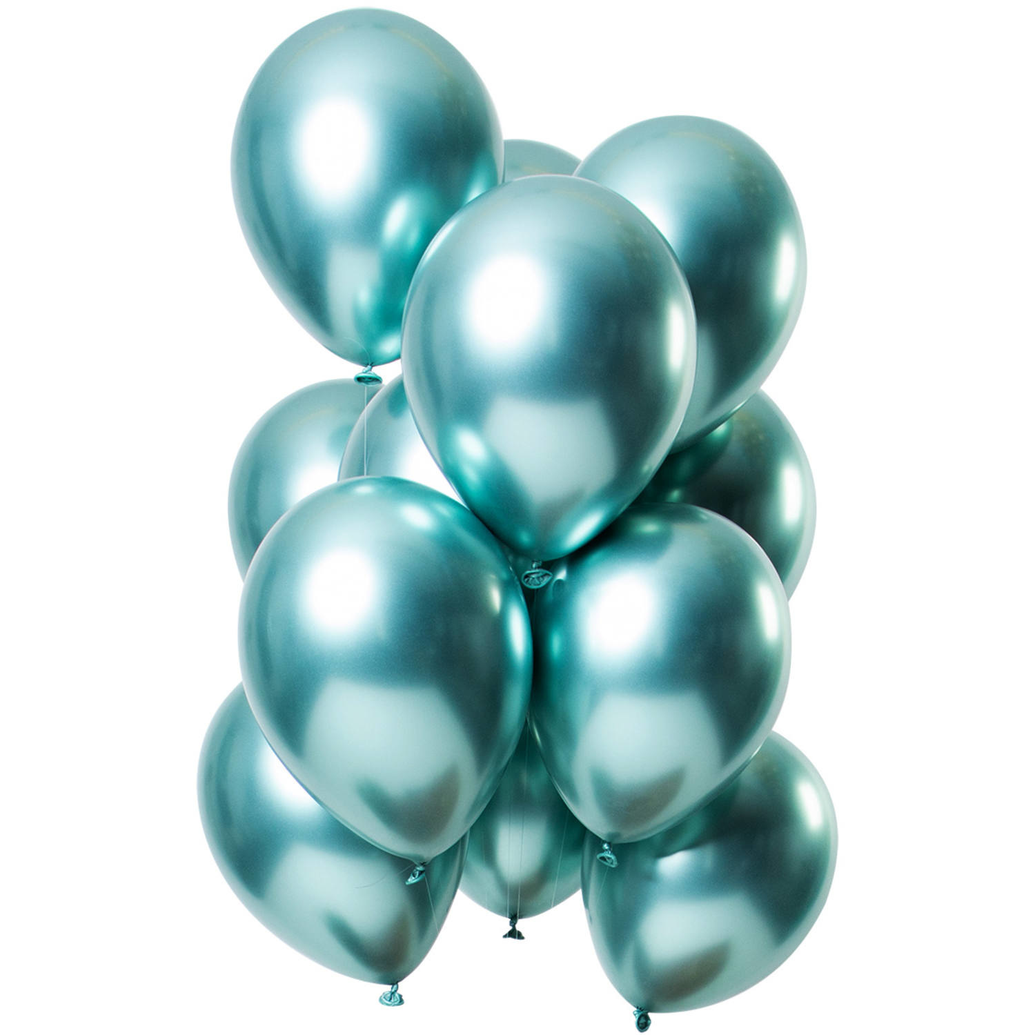 Ballonnen Mirror Chrome Groen 33cm - 12 stuks