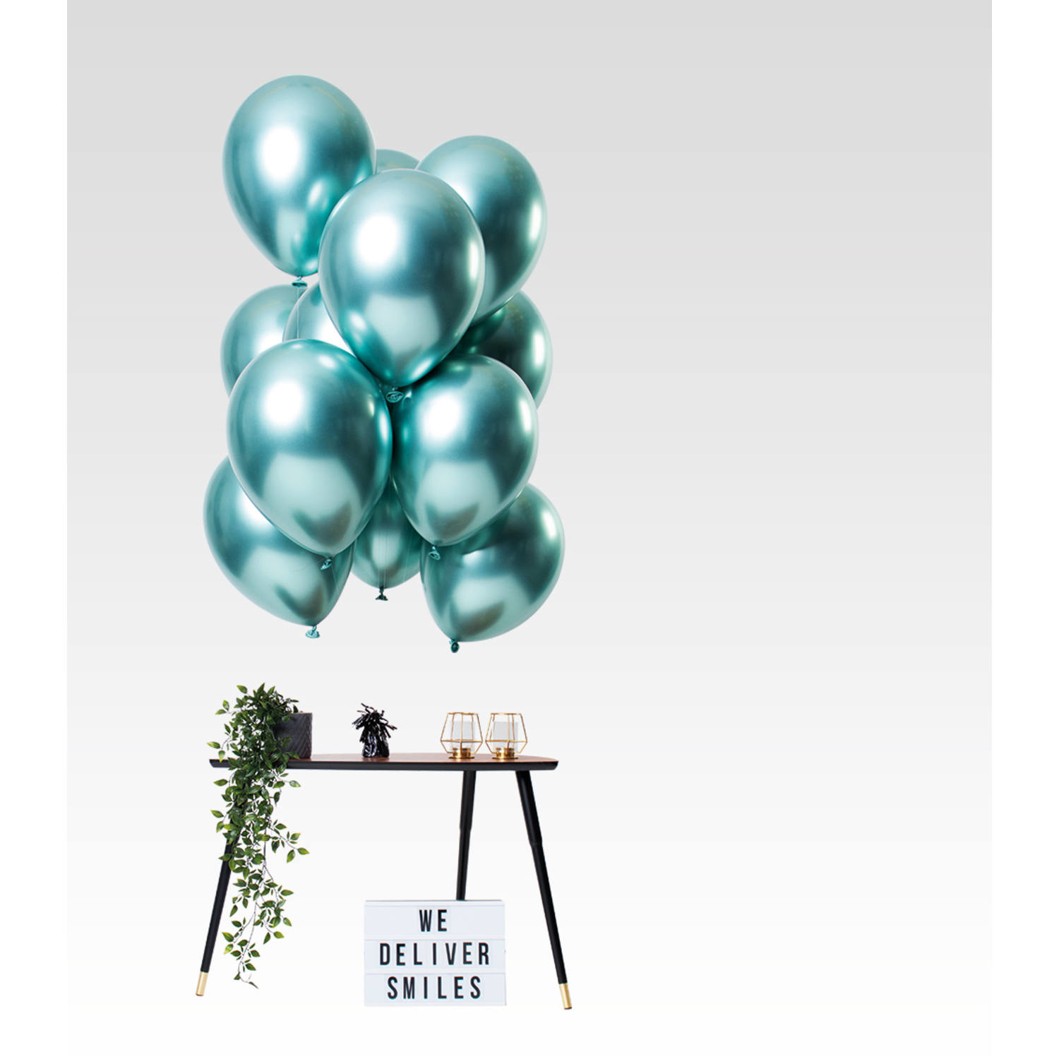Ballonnen Mirror Chrome Groen 33cm - 12 stuks
