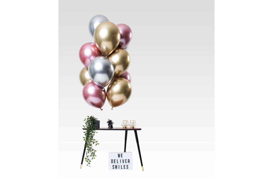Ballonnen Mirror Chrome Morganite 33cm - 12 stuks