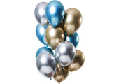 Ballonnen Mirror Chrome Sapphire 33cm - 12 stuks
