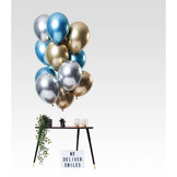 Ballonnen Mirror Chrome Sapphire 33cm - 12 stuks