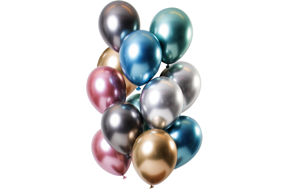 Ballonnen Mirror Chrome Treasures 33cm - 12 stuks