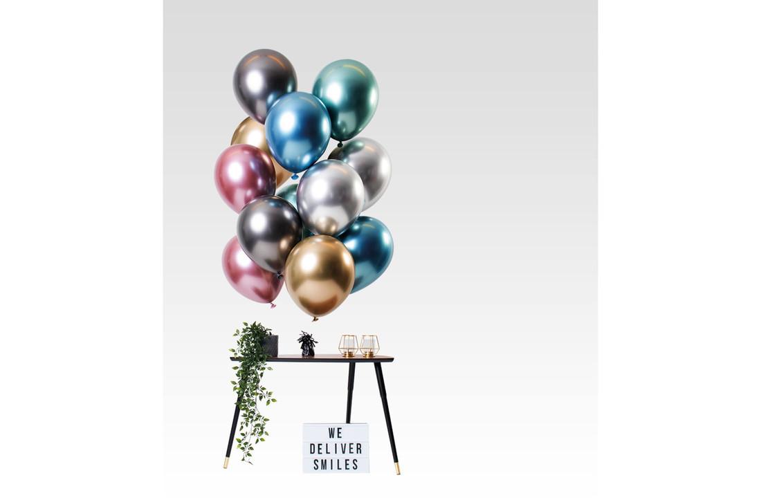 Ballonnen Mirror Chrome Treasures 33cm - 12 stuks
