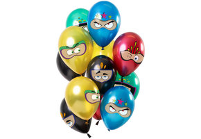 Ballonnen Superhelden Metallic 30cm - 12 stuks