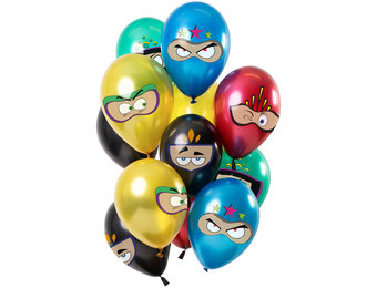 Ballonnen Superhelden Metallic 30cm - 12 stuks