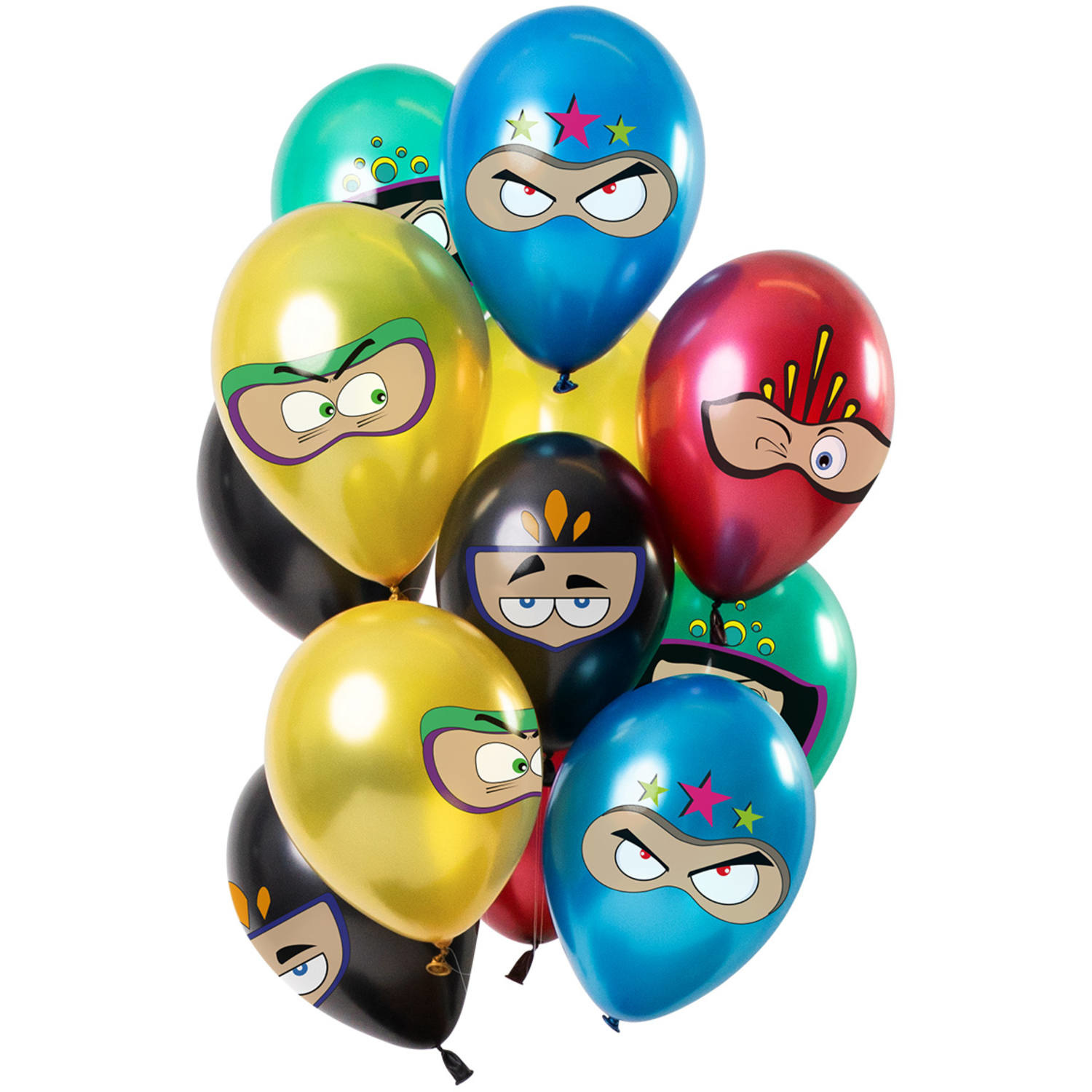 Ballonnen Superhelden Metallic 30cm - 12 stuks