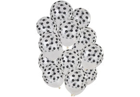 Ballonnen Stippen Zwart 30cm - 15 stuks