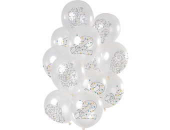 Ballonnen Origami 2 jaar 30cm - 12 stuks