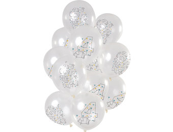 Ballonnen Origami 4 jaar 30cm - 12 stuks