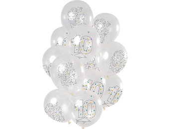 Ballonnen Origami 10 jaar 30cm - 12 stuks