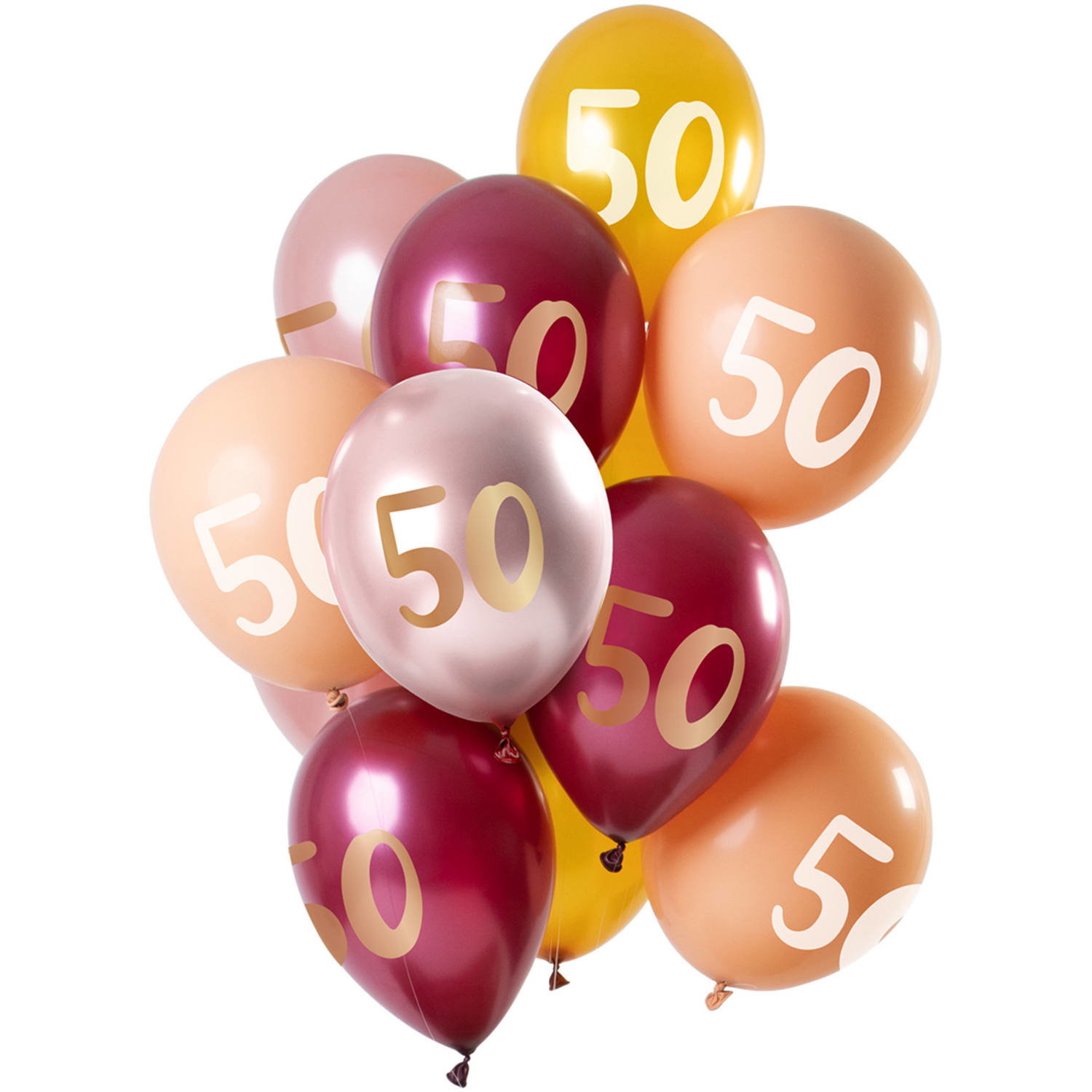 Luxe Ballonnen Set 50 Jaar Roze/Goud kopen? Feestartikelen Specialist