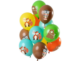 Ballonnen Bosdieren Multicolors 30cm - 12 stuks
