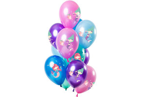 Ballonnen Zeemeermin Metallic 30cm- 12 stuks