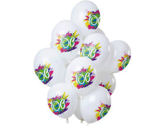 Ballonnen Color Splash 100 Jaar - 12 stuks