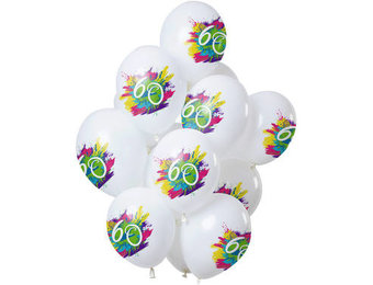 Ballonnen Color Splash 60 Jaar - 12 stuks