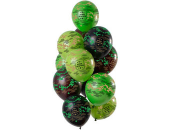Ballonnen Happy Birthday Camouflage - 12 stuks