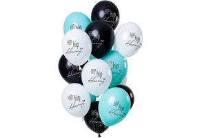 Ballonnen Hip Hip Hooray Meerkleurig - 12 stuks