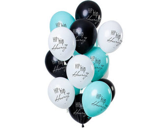 Ballonnen Hip Hip Hooray Meerkleurig - 12 stuks