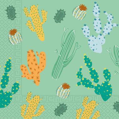 Servetten Papier Composteerbaar Cactus - 20 stuks