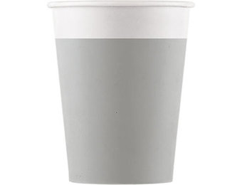 Bekers Papier Composteerbaar Grijs - 8 stuks