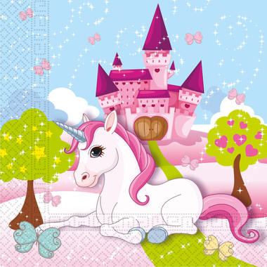 Servetten Papier Composteerbaar Eenhoorn - 20 stuks