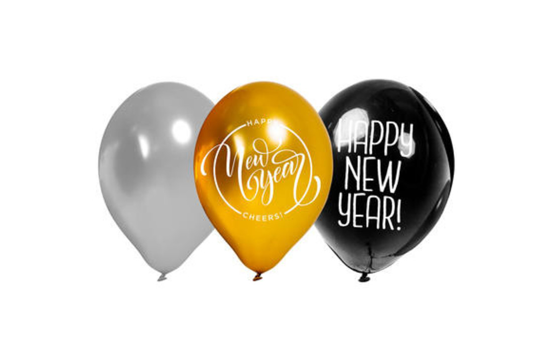 Helium tank 'Happy New Year' met Ballonnen en Lint