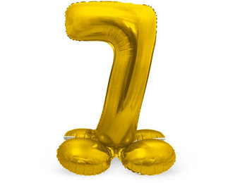 Cijfer Ballon Goud 7 Met Standaard - 72 cm