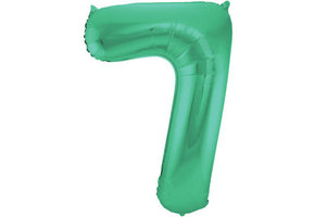 Cijfer Ballon Mat Groen Metallic 7 - 86cm