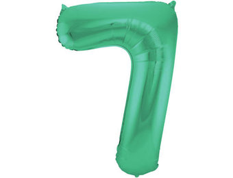 Cijfer Ballon Mat Groen Metallic 7 - 86cm