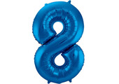 Cijfer Ballon Blauw 8 - 86cm