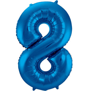 Cijfer Ballon Blauw 8 - 86cm