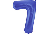 Cijfer Ballon Mat Blauw Metallic 7 - 86cm