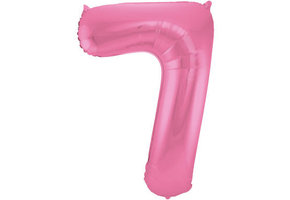 Cijfer Ballon Mat Roze Metallic 7 - 86cm