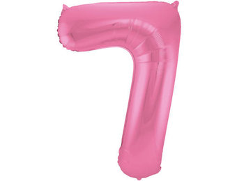 Cijfer Ballon Mat Roze Metallic 7 - 86cm