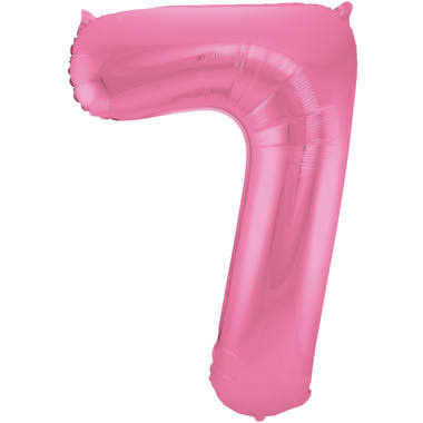 Cijfer Ballon Mat Roze Metallic 7 - 86cm