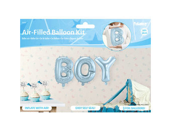 Letter ballonnen set BOY blauw - 36 cm