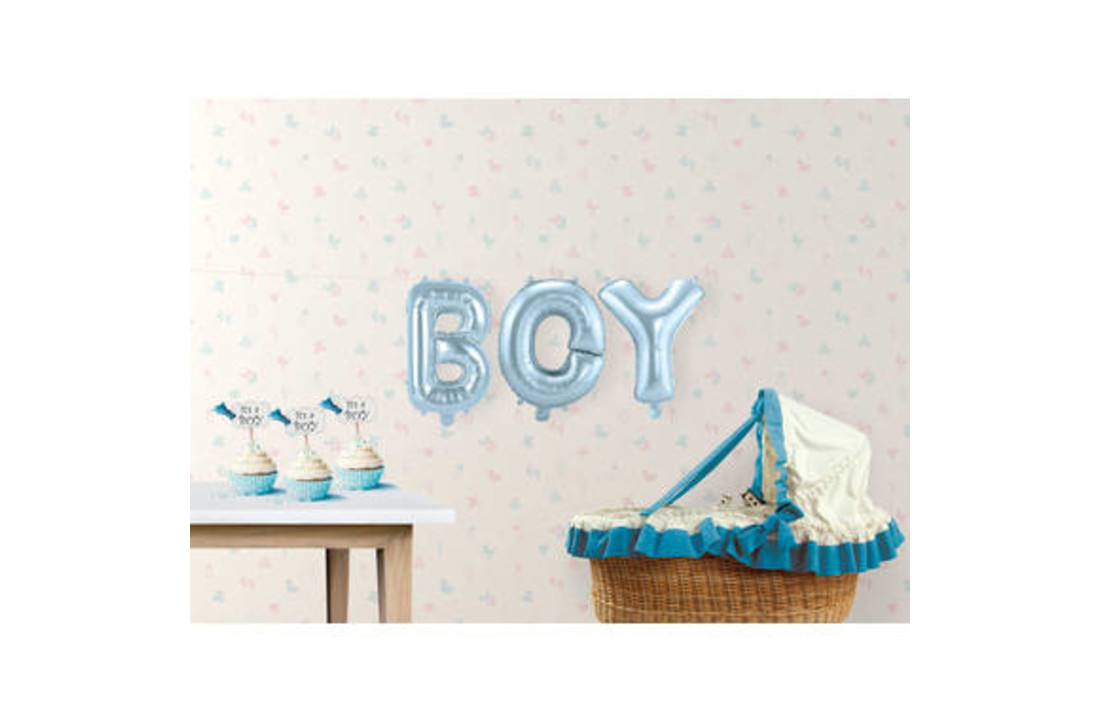 Letter ballonnen set BOY blauw - 36 cm