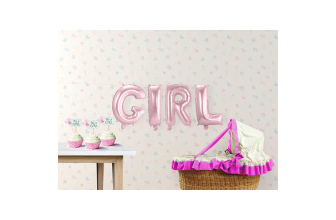 Letter ballonnen set GIRL Roze - 36 cm